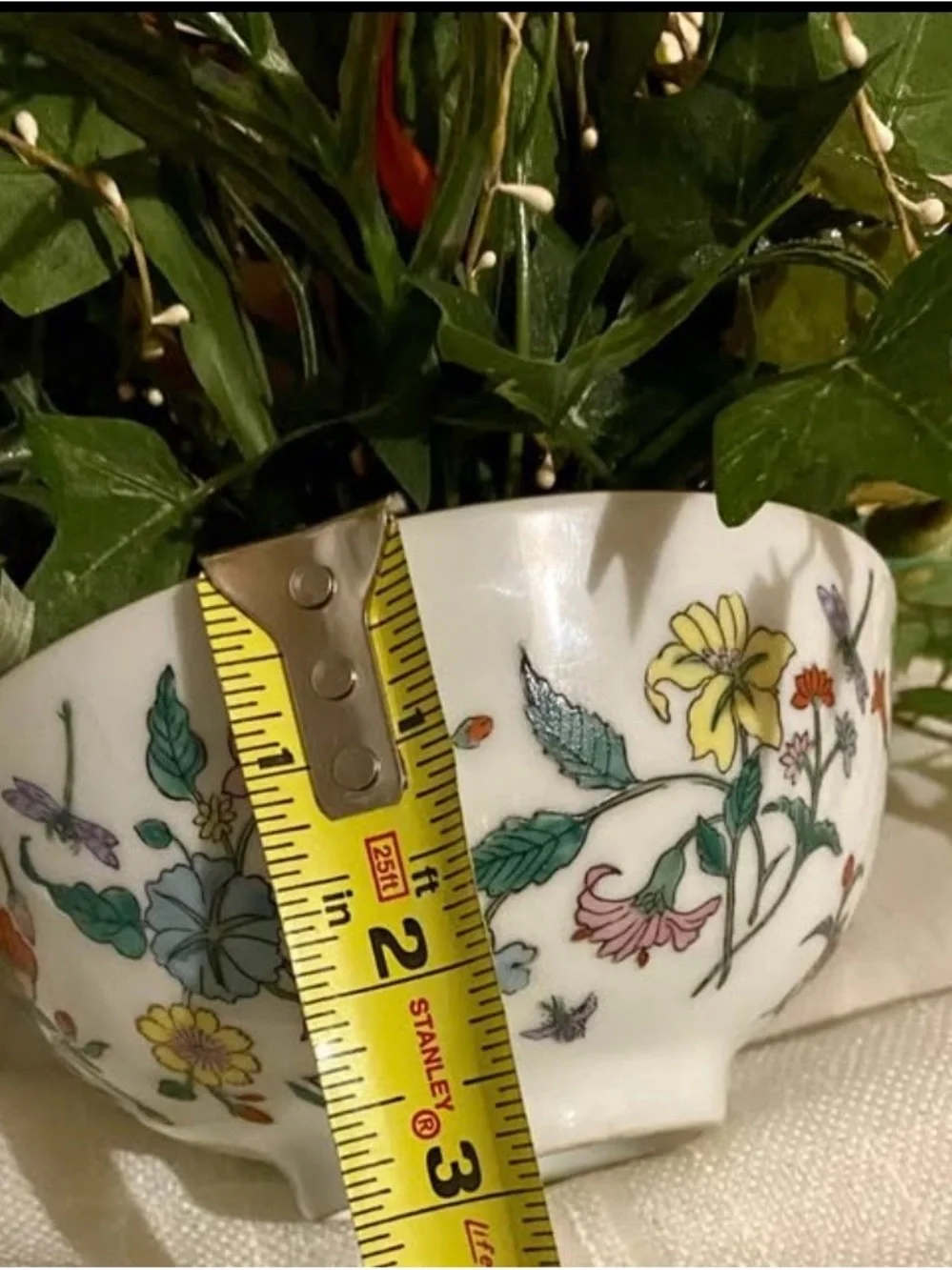 Grandmillennial Floral Arrangement in Decorative Porcelain Bowl English Country